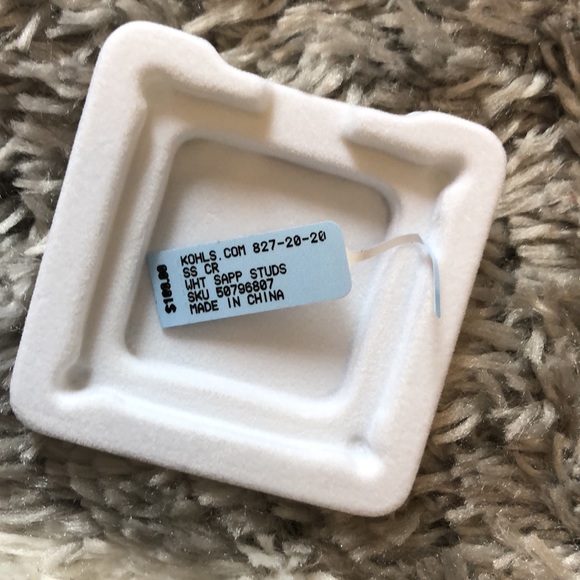 NWT Sterling Silver White Sapphire Earrings - Picture 5 of 6